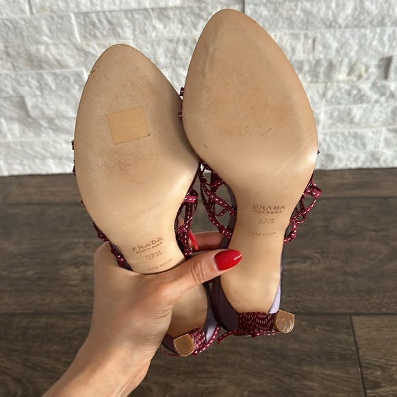 PRADA NEW SATIN & RIBBON SANDAL HIGH HEEL - Picture 7 of 7